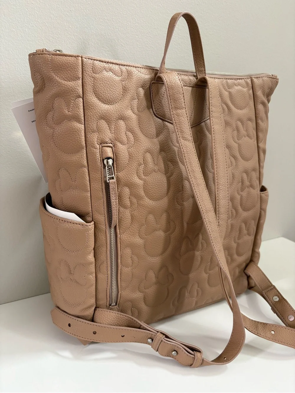 Freshly Picked Disney Baby Minnie Mouse Minimal Quilted Vegan Leather Diaper Bag